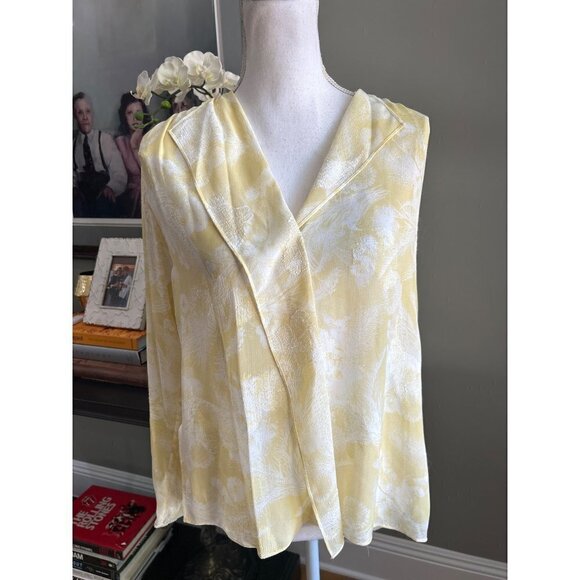 Vince Wheat Shirred Popover Top Yellow Womens Size XS - Picture 5 of 13